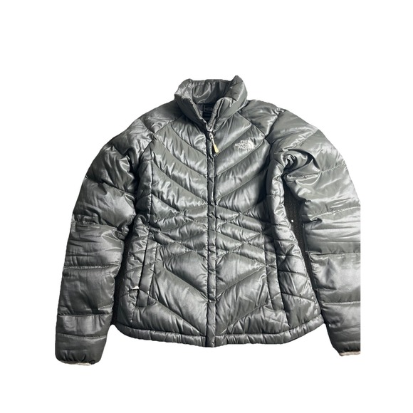 The North‎ Face Aconcagua 550 Down Metallic Gray Full Zip Puffer Jacket Small - Picture 1 of 16